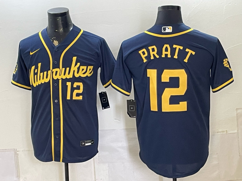 Men 2026 Milwaukee Brewers #12 Pratt blue Game Nike MLB Jersey 0816002->milwaukee brewers->MLB Jersey